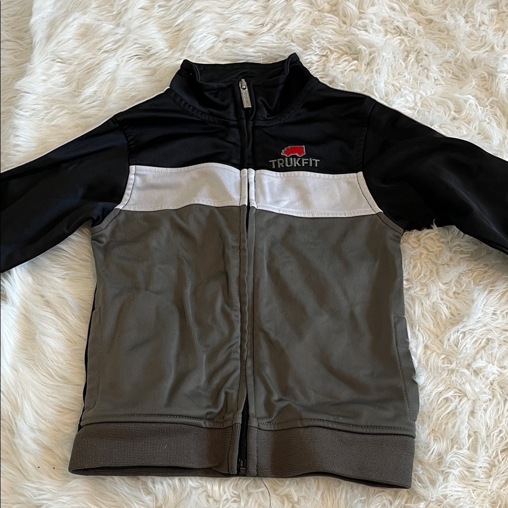Trukfit Black, White, and Gray Zip-Up Jacket